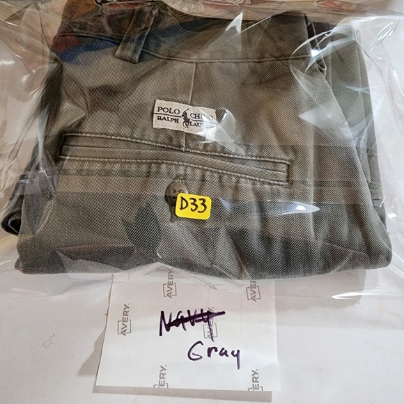 Polo Ralph Lauren Tyler Shorts Men’s 38 Navy Gray Pleated Chino Grey - Picture 10 of 10